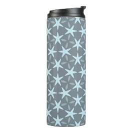 Termo Estallido de Estrella Azul Suave sobre Patrón Gris