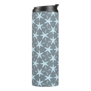 Termo Estallido de Estrella Azul Suave sobre Patrón Gris