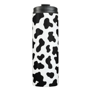 Termo Estampa de Cuero de Vaca Negro y Blanco