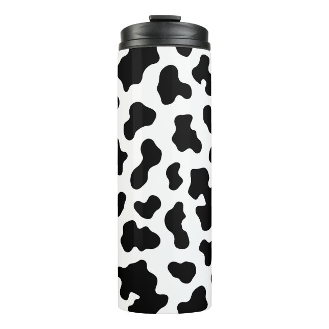 Termo Estampa de Cuero de Vaca Negro y Blanco (Anverso)