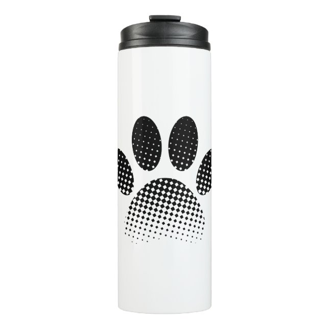 Termo Estampa de pata de perro con patrón de cuadros y e (Anverso)