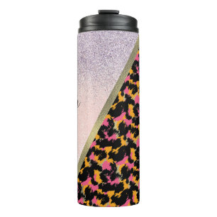 Termo Estampado Animal Brillo Monograma Nombre