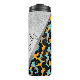 Termo Estampado Animal Brillo Monograma Nombre