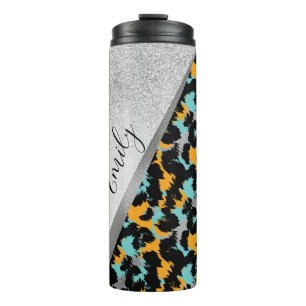 Termo Estampado Animal Brillo Monograma Nombre    