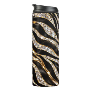 Termo Estampado de Animal de Cristal de Cebra de Lujo