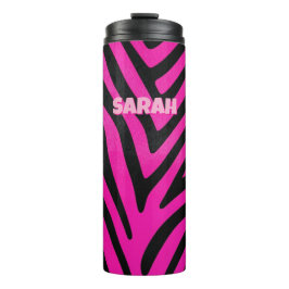 Termo Estampado de cebra rosa personalizado