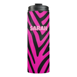 Termo Estampado de cebra rosa personalizado