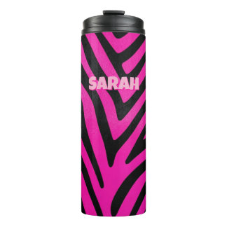 Termo Estampado de cebra rosa personalizado