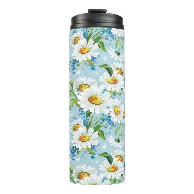 Termo Estampado de flores brillante hermoso elegante 2 (Anverso)