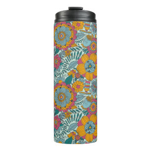 Termo Estampado de flores colorido