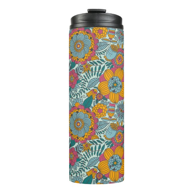 Termo Estampado de flores colorido (Anverso)