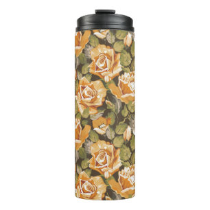 Termo Estampado de flores del vintage de rosas amarillos