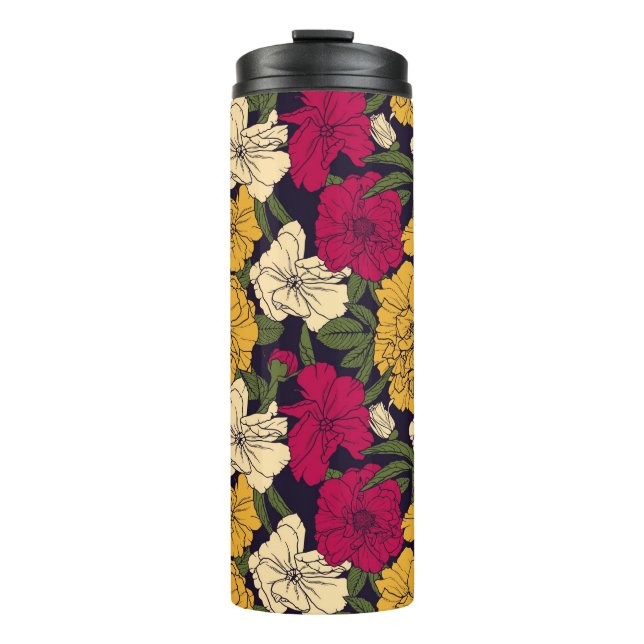 Termo Estampado de flores elegante (Anverso)