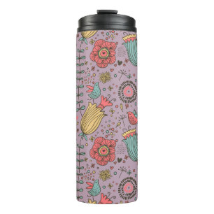 Termo Estampado de flores elegante con las flores
