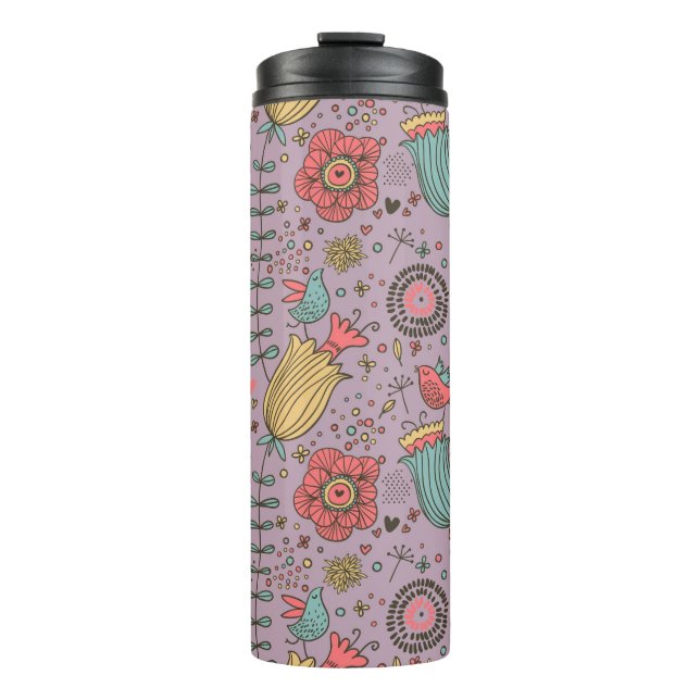 Termo Estampado de flores elegante con las flores (Anverso)