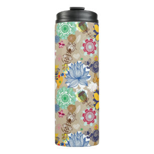 Termo Estampado de flores en el estilo retro 3