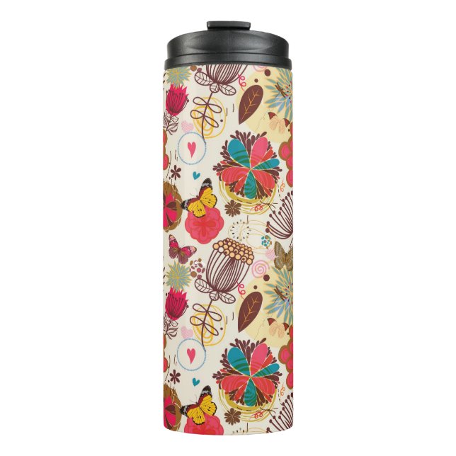 Termo Estampado de flores en el estilo retro 4 (Anverso)