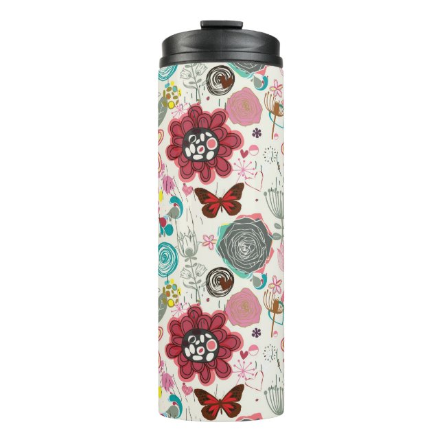 Termo Estampado de flores en el estilo retro 5 (Anverso)