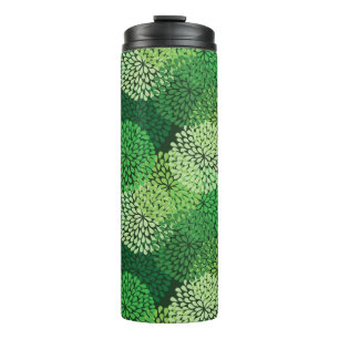 Termo Estampado de flores verde