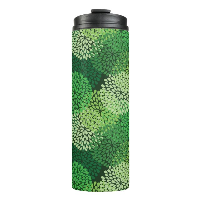 Termo Estampado de flores verde (Anverso)