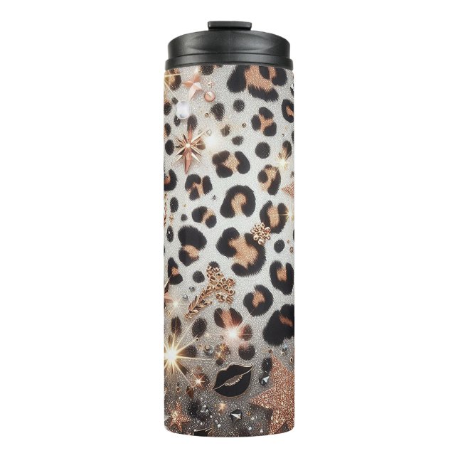 Termo Estampado de leopardo brillante (Anverso)
