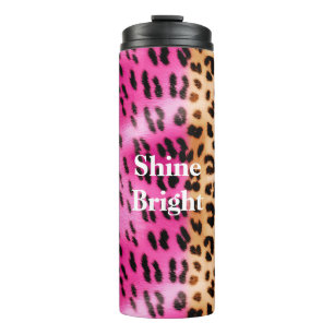 Termo Estampado de leopardo en oro rosa