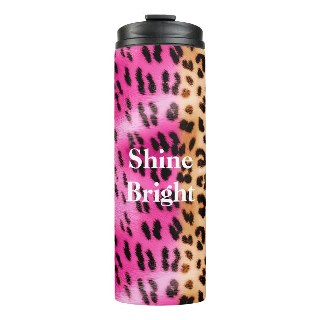 Termo Estampado de leopardo en oro rosa (Anverso)