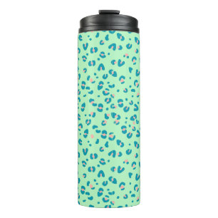 Termo estampado de leopardo guepardo azul y rosa