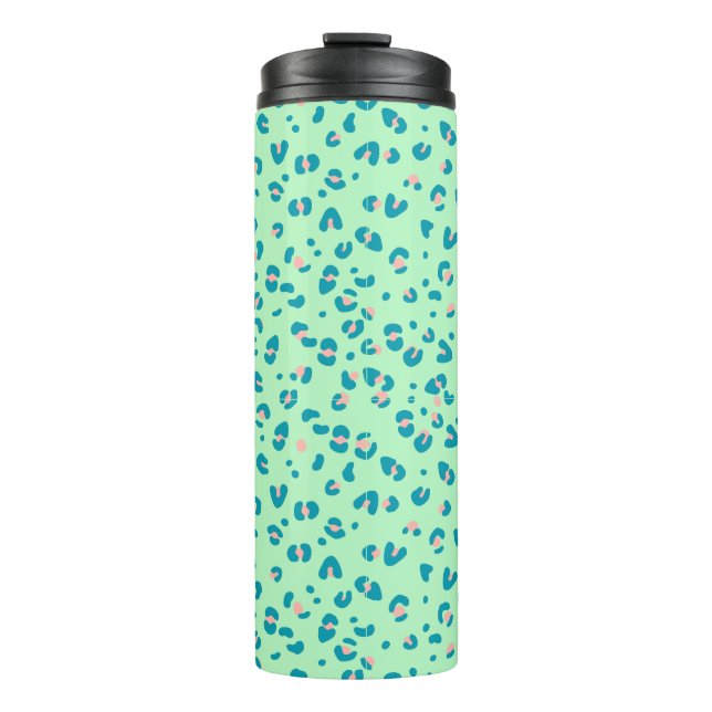 Termo estampado de leopardo guepardo azul y rosa (Anverso)