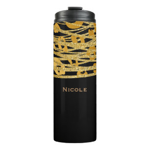 Termo Estampado de Leopardo y Guepardo con Brillo Elegan