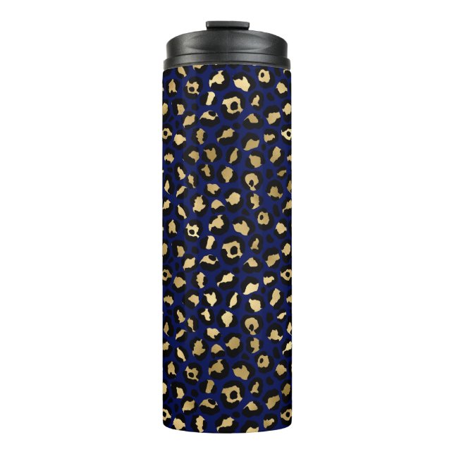 Termo Estampado de lunares Royal Blue & Gold Glam (Anverso)