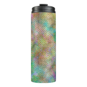 Termo Estampado de Patrón de Chevron de Luces de Arcoíri