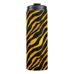 Termo Estampado de rayas de tigre, ámbar y negro