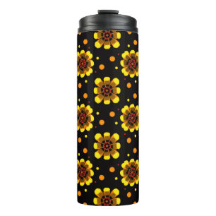 Termo Estampado Groovy de los 70 con flores y poder flor