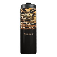 Estampado Leopardo Guepardo Cobre Negro y Bronce D