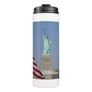 Termo Estatua de la Libertad y bandera estadounidense Pa