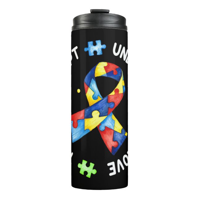 Termo Este tono con el lema del rompecabezas del autismo (Anverso)
