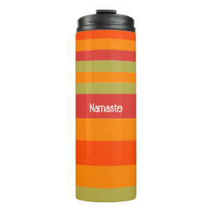 Termo Estera personalizada de yoga de rayas verdes rojas
