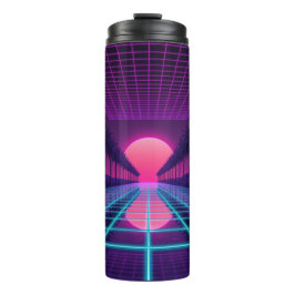 Termo Estética de Tumblers Térmicos de Synthwave de Neón