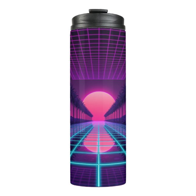 Termo Estética de Tumblers Térmicos de Synthwave de Neón (Anverso)