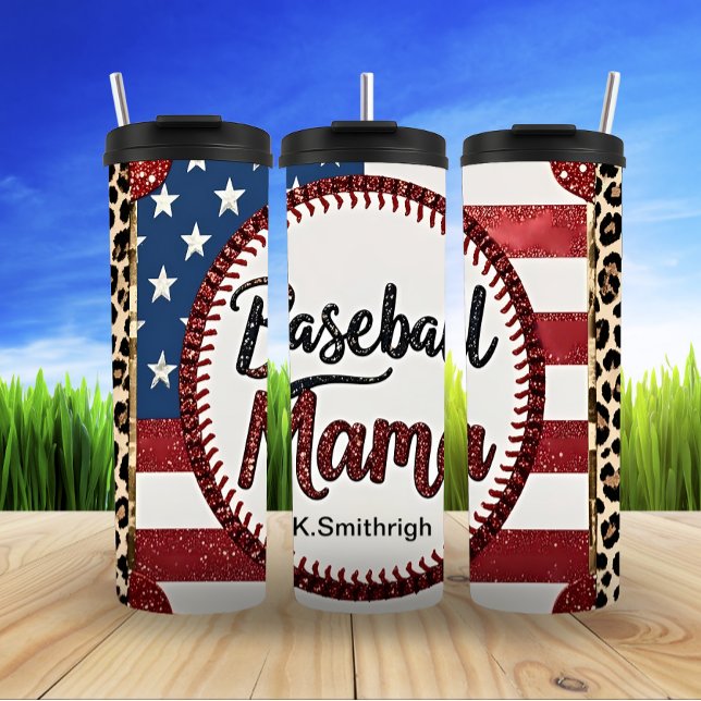 Termo Estilo de mamá del béisbol patriótico (Subido por el creador)