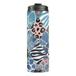 Termo Estilo de mosaico, patrón de coloración de acuarel
