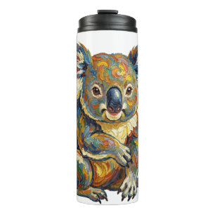 Termo Estilo de pintura al óleo vibrante koala impasto c