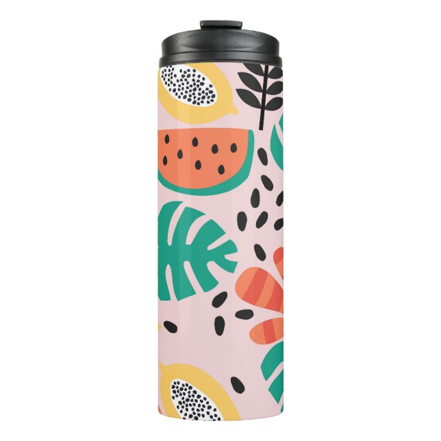 Termo Estilo Fruta: Diseño de Patrón Vintage. (Anverso)