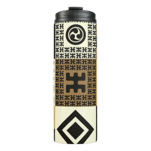 Termo Estilo japonés, patrones de oro negro sin costura.