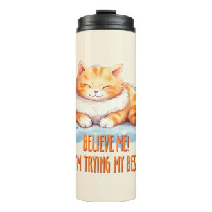 Termo Estoy probando mi mejor gato Naranja.