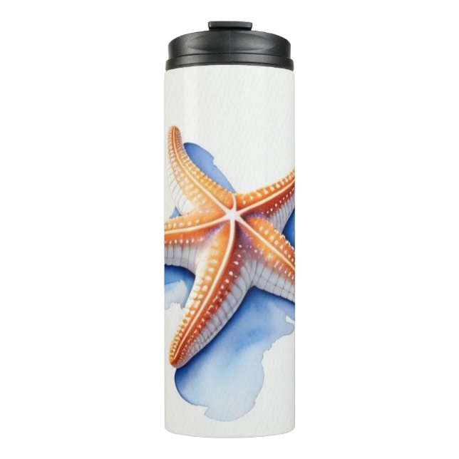 Termo Estrella de mar y silueta azul (Anverso)