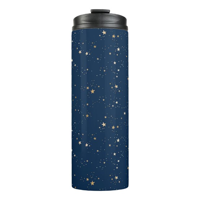 Termo Estrella dorada en el patrón de la noche azul (Anverso)