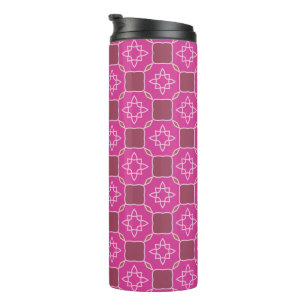 Termo Estrella floral arabesco rosa patrón sin fisuras