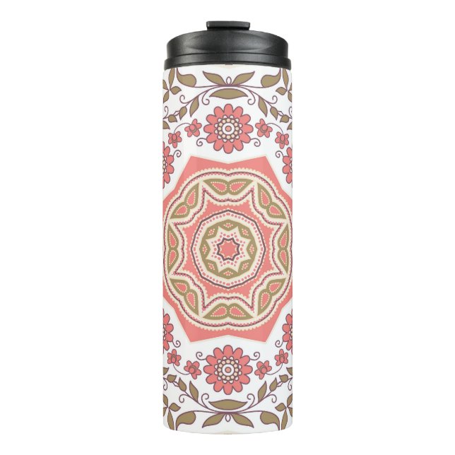 Termo Estrella floral mosaica: Patrón sin foco (Anverso)